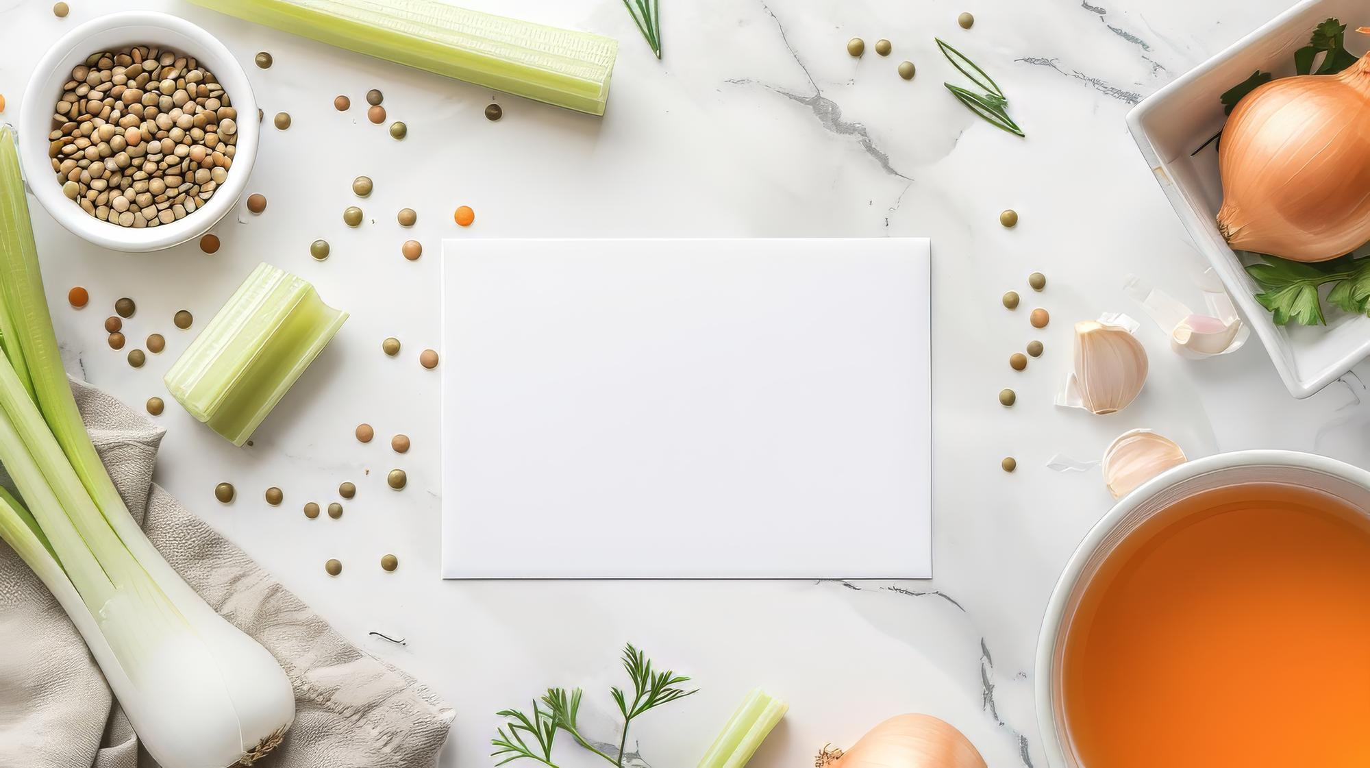 collection of curated ingredients and recipe cards